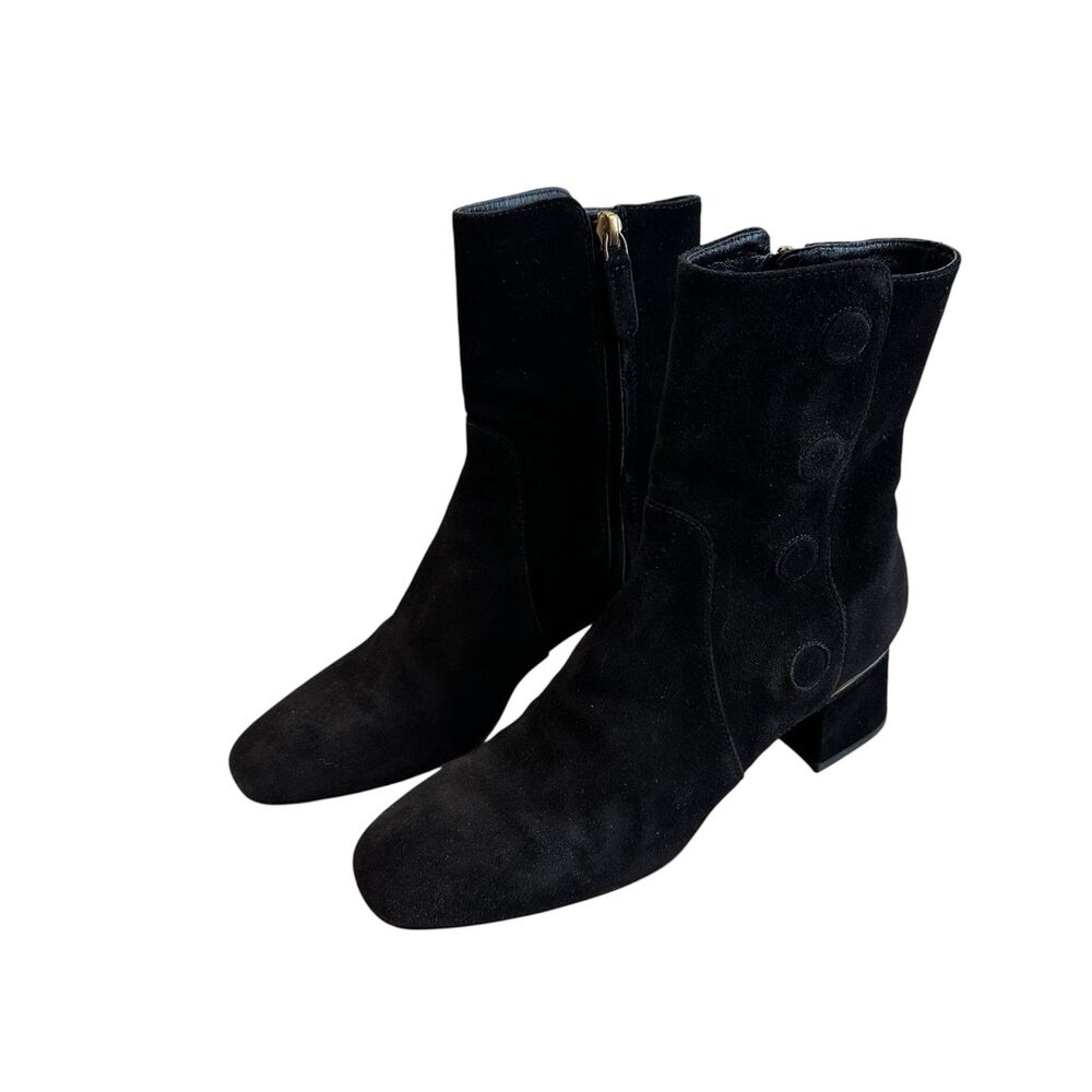 TOD'S Snap Detailed Suede Ankle Boots in Black Size EU 36 / US Size 5.5-6